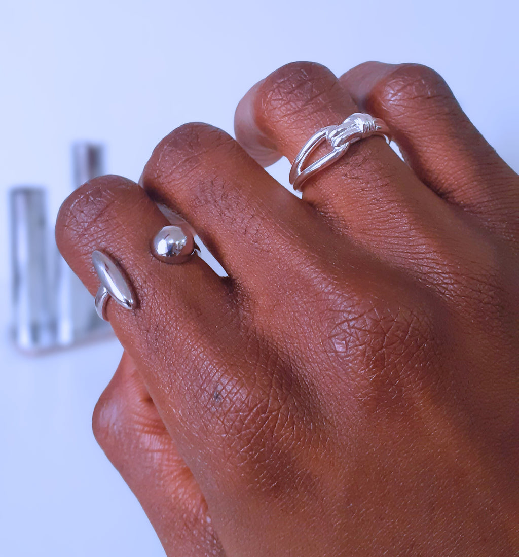 Shining Box - 4 bagues en argent ajustables