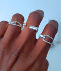 Shining Box - 4 bagues en argent ajustables