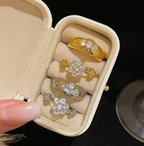 Shining Box - 4 bagues en argent ajustables